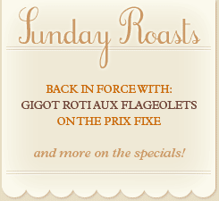 Sunday Roasts back in force! 